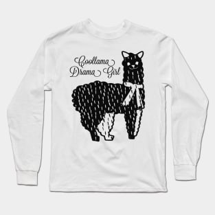 Llama Design - Coollama Drama Girl Long Sleeve T-Shirt